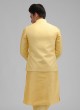 Wedding Nehru Jacket Suit In Yellow